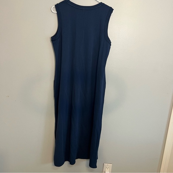 Talbots Sleeveless Maxi Dress Casual Loungewear Pocket Sz XL Blue Boho basic - Picture 11 of 11